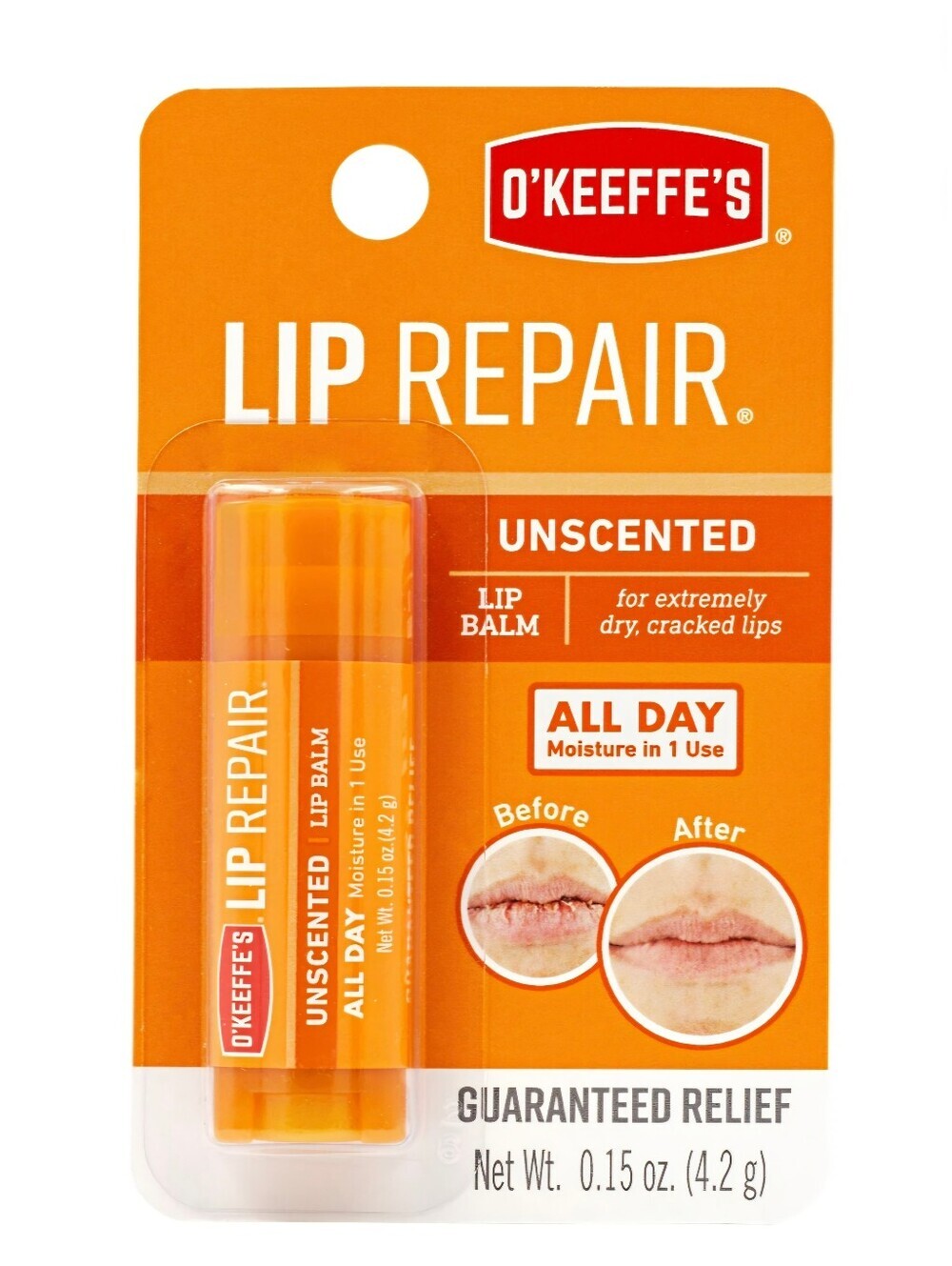 O'Keeffe's Original Lip Repair Unscented Lip Balm 3-Piece Bundle